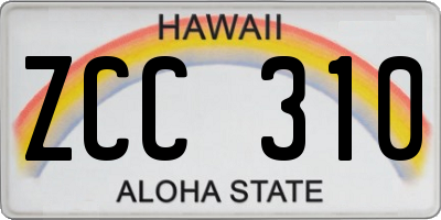 HI license plate ZCC310