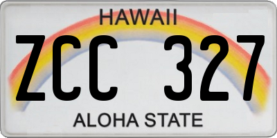 HI license plate ZCC327