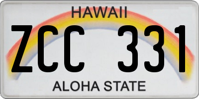 HI license plate ZCC331