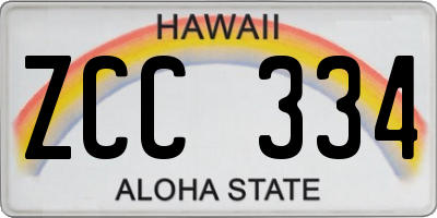 HI license plate ZCC334