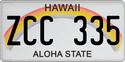 HI license plate ZCC335