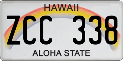 HI license plate ZCC338
