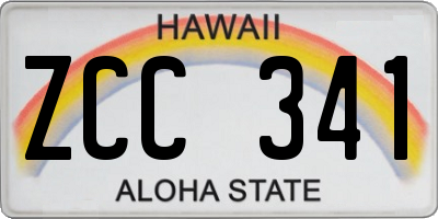 HI license plate ZCC341