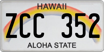 HI license plate ZCC352