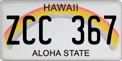 HI license plate ZCC367
