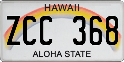 HI license plate ZCC368