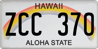 HI license plate ZCC370