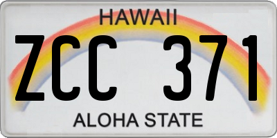 HI license plate ZCC371