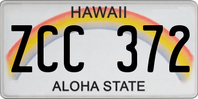 HI license plate ZCC372