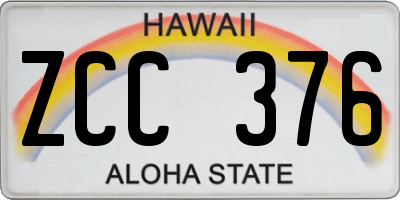 HI license plate ZCC376