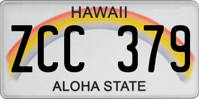 HI license plate ZCC379