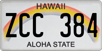 HI license plate ZCC384