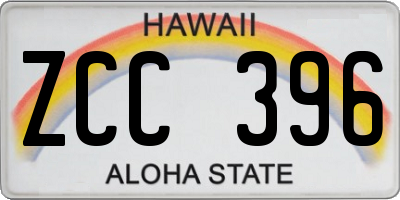 HI license plate ZCC396