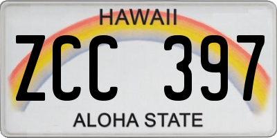 HI license plate ZCC397