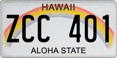 HI license plate ZCC401