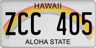 HI license plate ZCC405