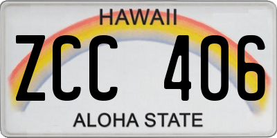 HI license plate ZCC406