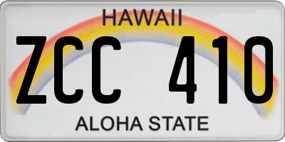 HI license plate ZCC410