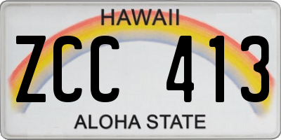 HI license plate ZCC413