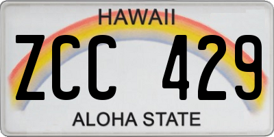 HI license plate ZCC429