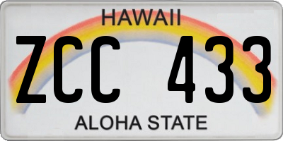 HI license plate ZCC433