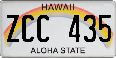 HI license plate ZCC435