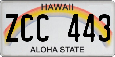 HI license plate ZCC443