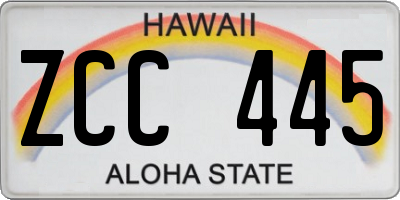 HI license plate ZCC445