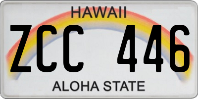 HI license plate ZCC446
