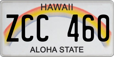 HI license plate ZCC460