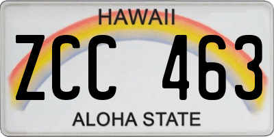HI license plate ZCC463