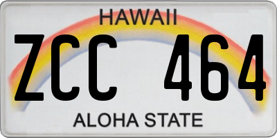 HI license plate ZCC464