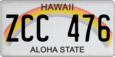HI license plate ZCC476