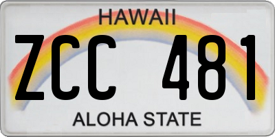HI license plate ZCC481