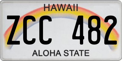 HI license plate ZCC482