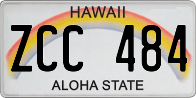 HI license plate ZCC484