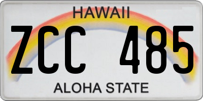 HI license plate ZCC485