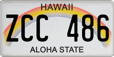 HI license plate ZCC486