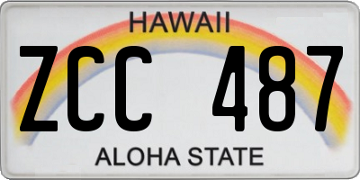 HI license plate ZCC487