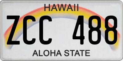 HI license plate ZCC488
