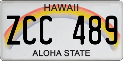 HI license plate ZCC489