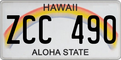 HI license plate ZCC490
