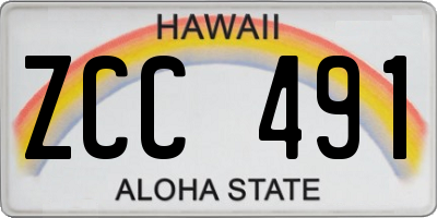 HI license plate ZCC491