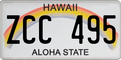 HI license plate ZCC495