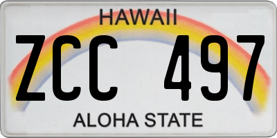 HI license plate ZCC497