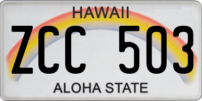 HI license plate ZCC503