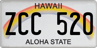 HI license plate ZCC520