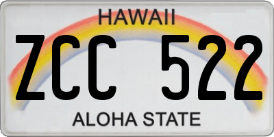 HI license plate ZCC522