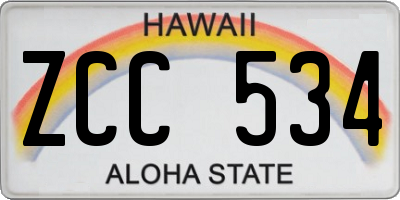 HI license plate ZCC534