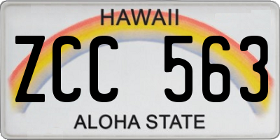 HI license plate ZCC563